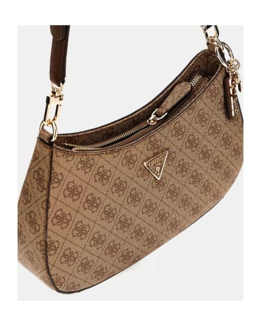 Guess Brown Monogram Shoulder Bag