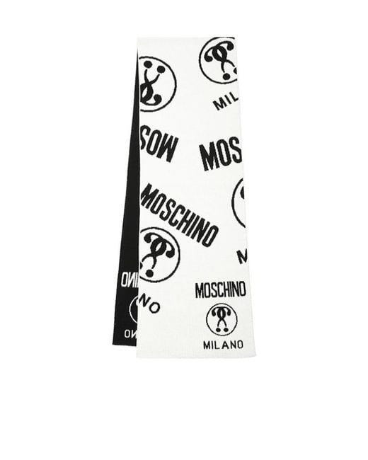 Moschino White Logo Detail Scarf for men