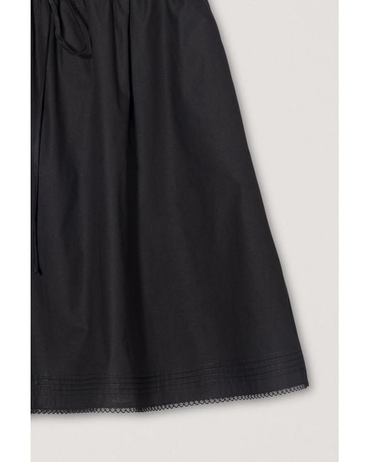 DUNST Black Lace-Trimmed Drawstring Midi Skirt