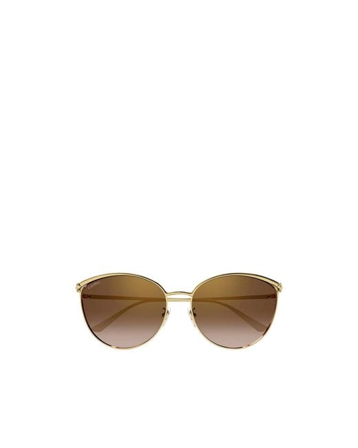 Cartier Multicolor Panthère Oval Frame Sunglasses