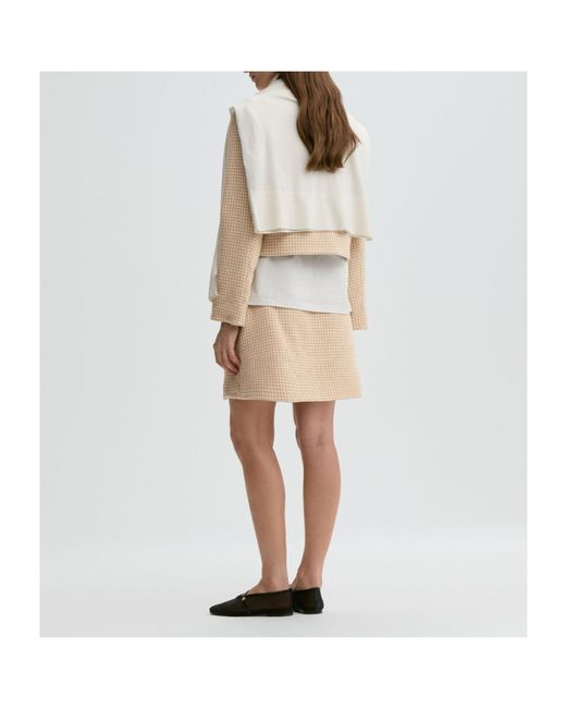By Malene Birger Natural Esma Houndstooth Wrap Mini Skirt