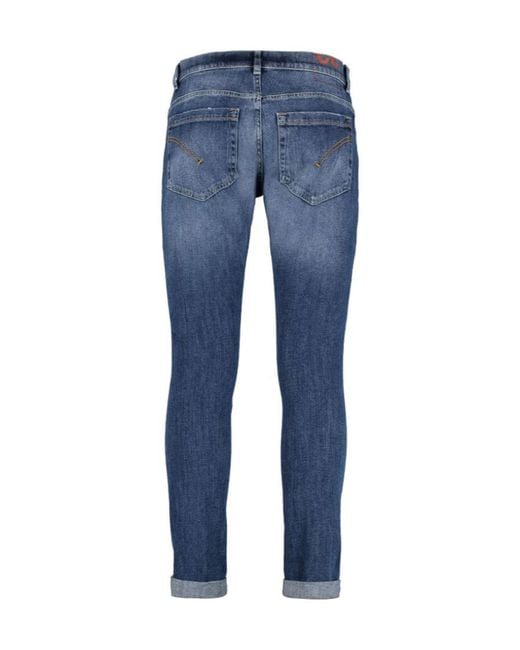 Dondup Blue Skinny Turn-Up Brim Jeans for men