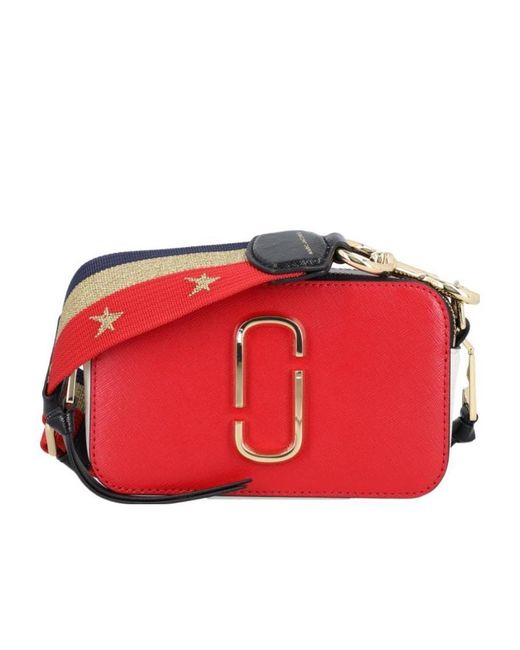 Marc Jacobs Red Snapshot Logo Plaque Crossbody Bag