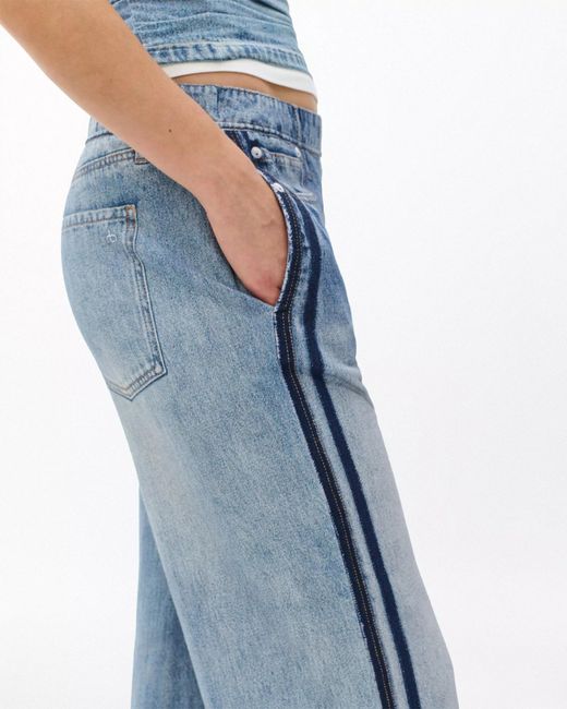 Rag & Bone Blue Side-Stripe Trousers