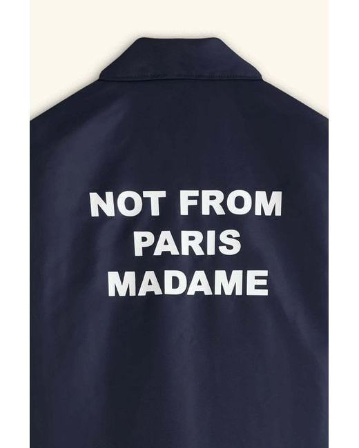 Drole de Monsieur Blue Drôle De Monsieur La Vest Slogan Lightweight Button-Up Jacket for men