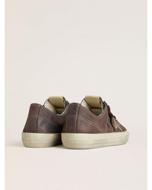 Golden Goose Deluxe Brand Brown V-Star Lace-Up Sneakers