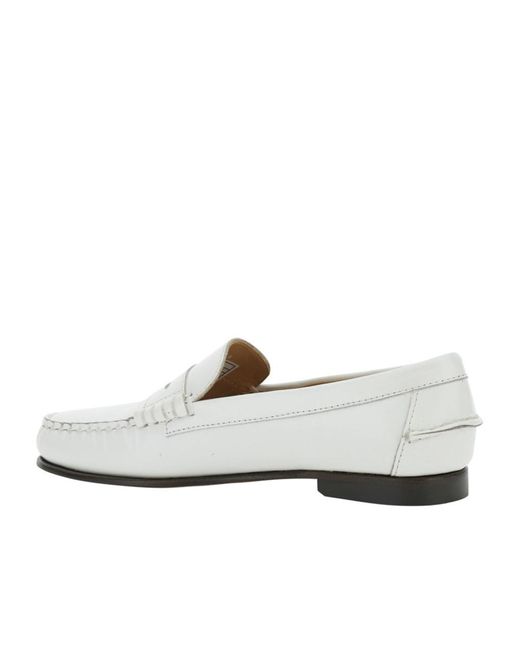Sebago White Danielle Leather Loafers