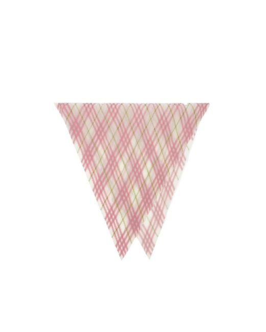 Burberry Pink Check Silk Scarf