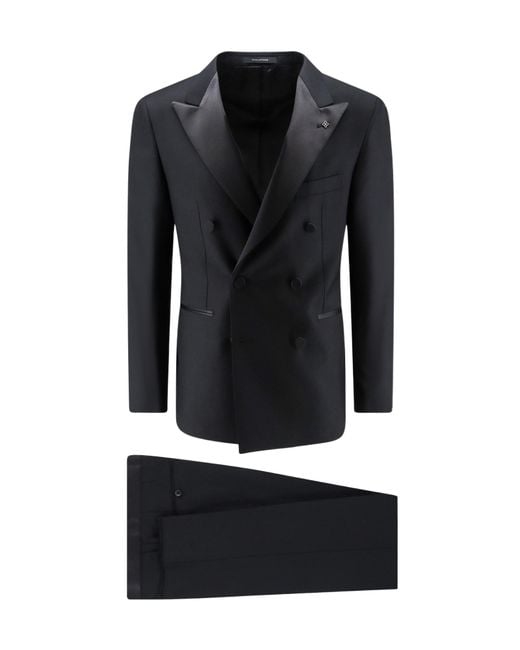 Tagliatore Black Double-Breasted Suit for men