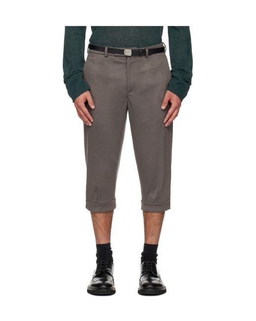 Rier Gray Knickerbocker Wool Shorts for men