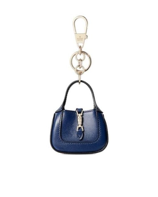 Gucci Blue Keychain With Jackie Motif