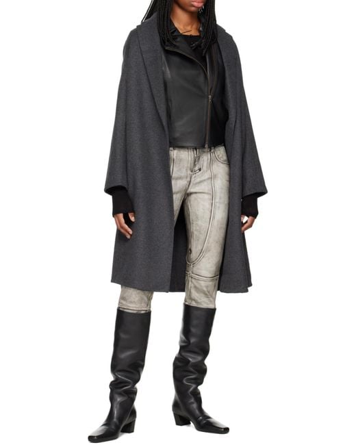 Vince Black Long-Sleeved Leather Jacket