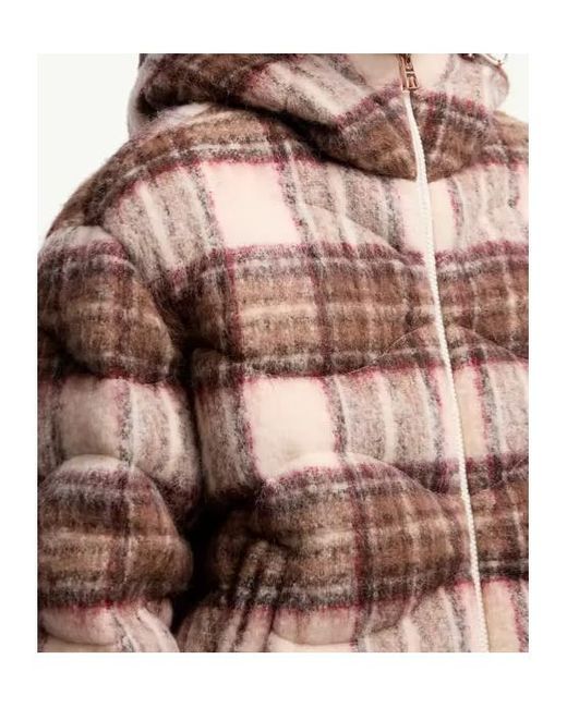 Moncler Brown Cervi Wool Blend Hooded Short Down Jacket
