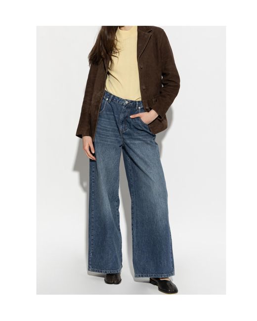 Officine Generale Blue Mora Wide-Leg Jeans