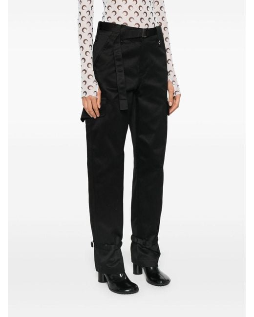 Sacai Black Straight-Leg Belted Cargo Trousers