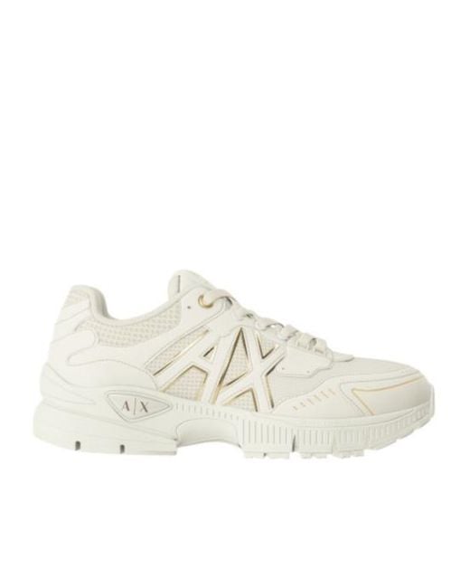 ARMANI EXCHANGE White Logo-Patch Panelled Sneakers