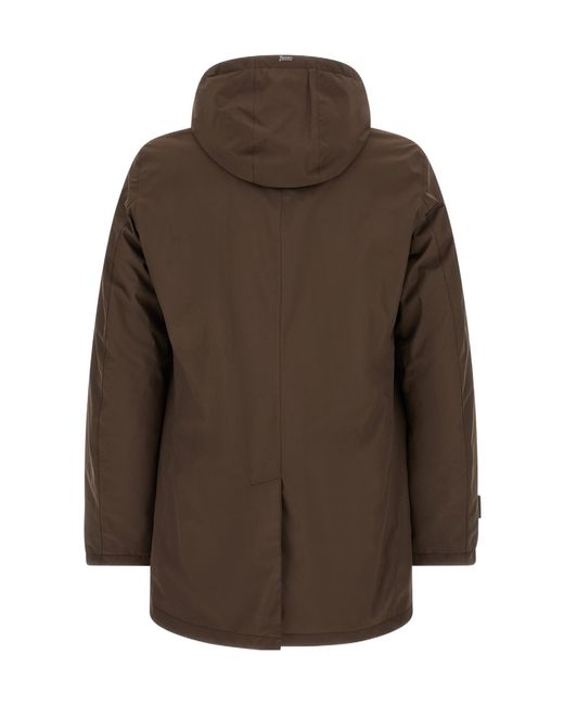 Herno Brown Long-Sleeved Padded Jacket for men