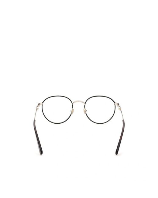 Moncler White Eyewear Round Frame Glasses for men