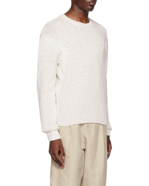 A.P.C. White Gaston Long-Sleeved Crewneck Sweater for men
