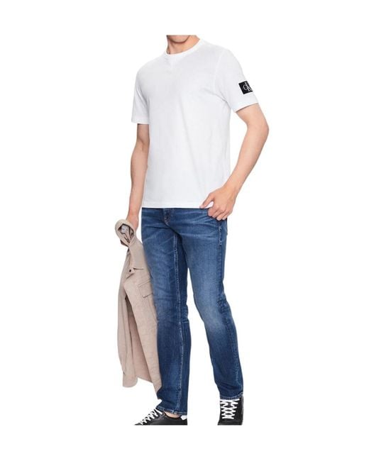 Calvin Klein White Crew Neck Short-Sleeved T-Shirt for men