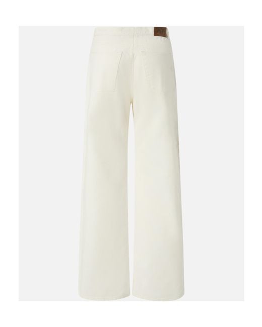Pinko White Side-Zip Straight-Leg Jeans