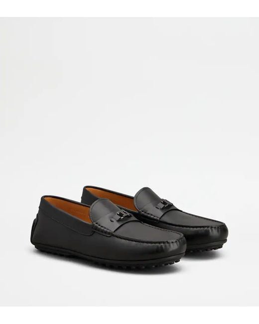 Tod's Black City Gommino T-Bar Loafers for men