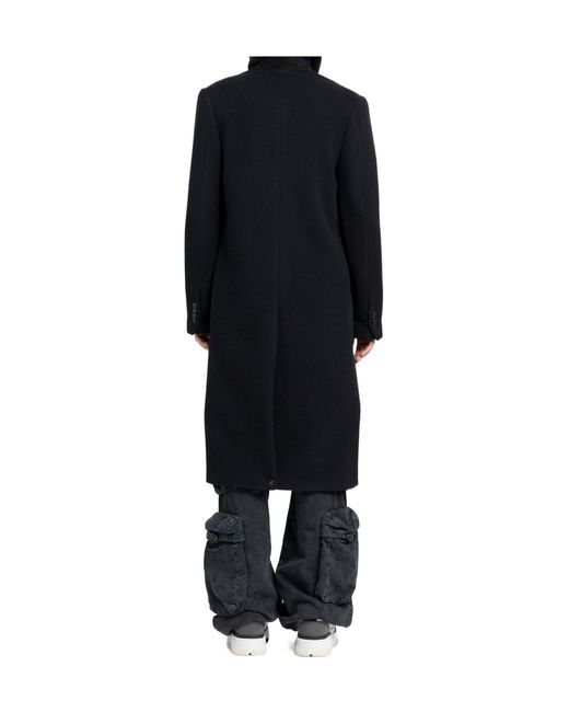 Amiri Black Double-Breasted Long Coat for men