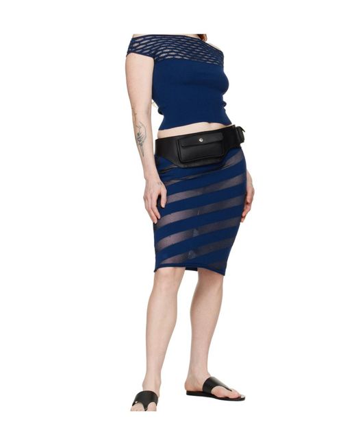 GIMAGUAS Blue Zebara Midi Skirt