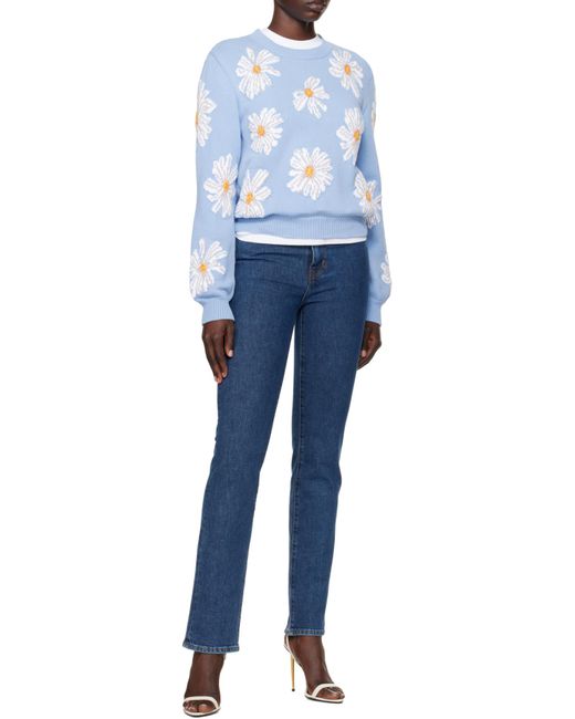 Moschino Blue All Over Daisy Print Sweater