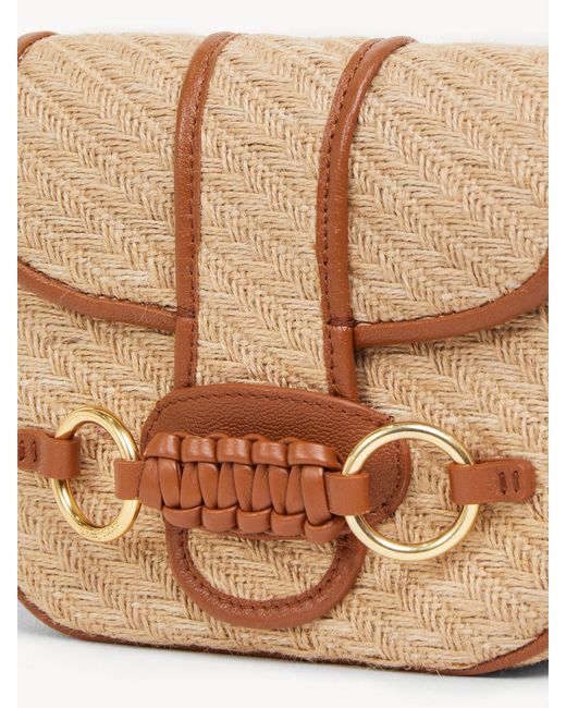 See By Chloé Brown Saddie Engraved-Logo Crossbody Bag