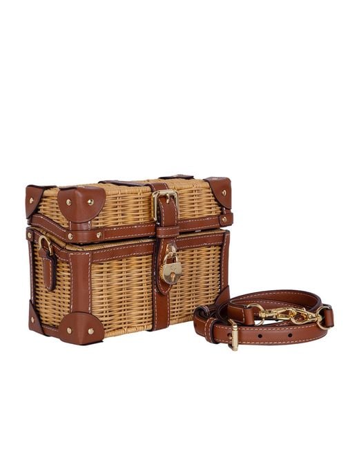 Ralph Lauren Brown Leather-Trim Shoulder Bag