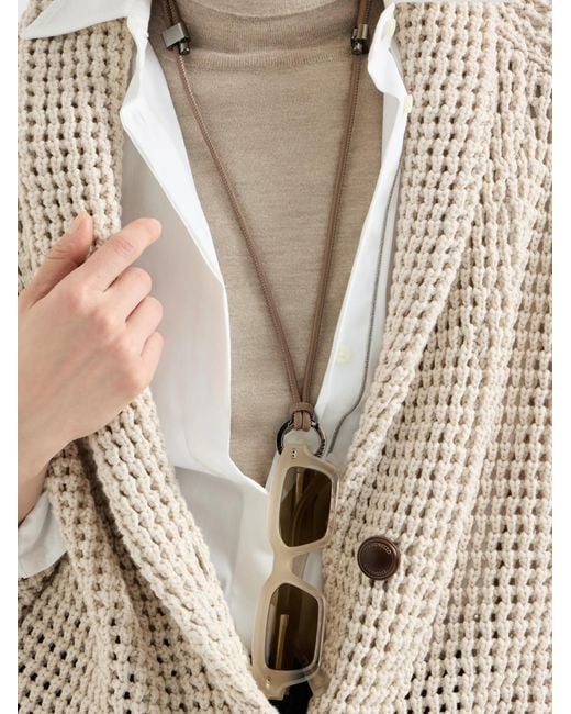Brunello Cucinelli White Monili Glasses Cord