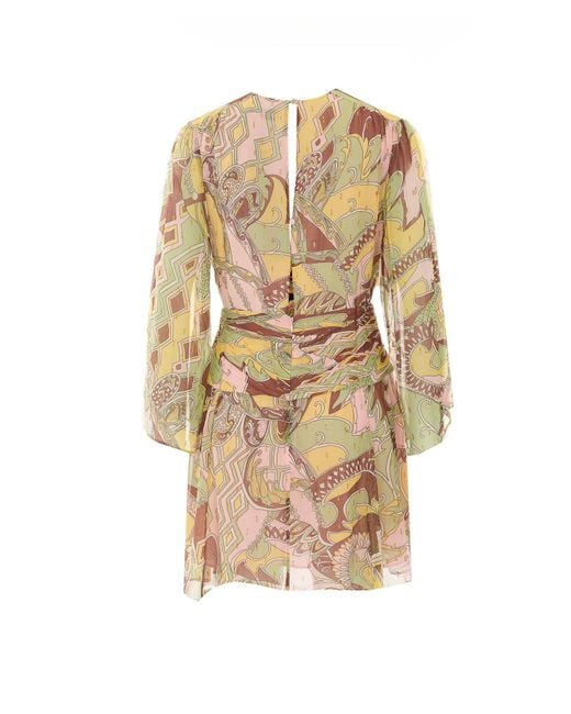 Rixo Natural Long-Sleeved Dress