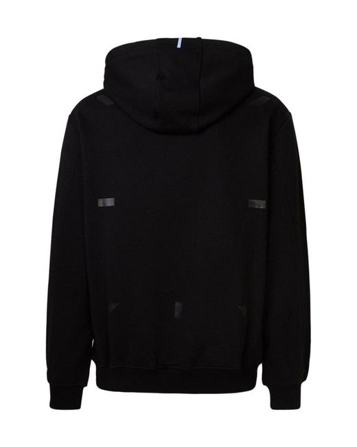 McQ Alexander McQueen Black Graphic-Print Long-Sleeved Hoodie for men