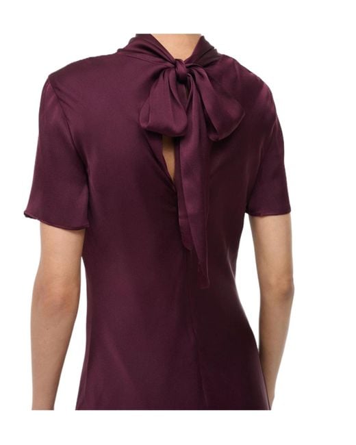 Staud Red Iris Silk Dress Syrah