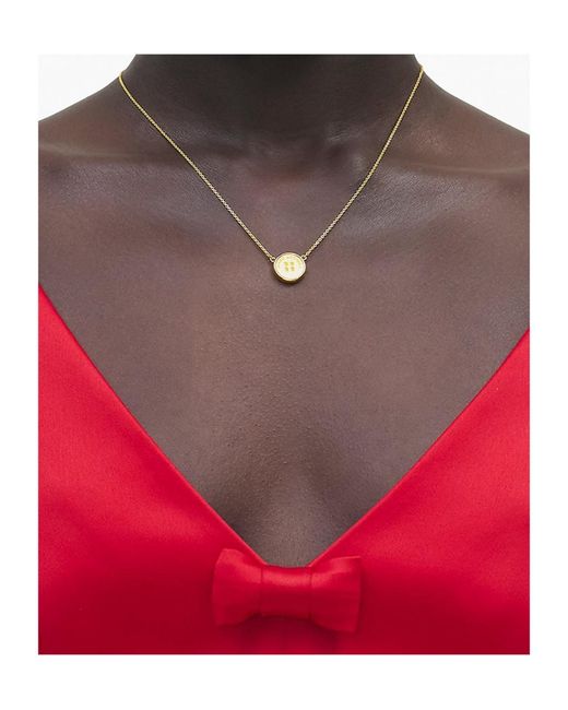 Marc Jacobs Metallic The Button Pendant Necklace