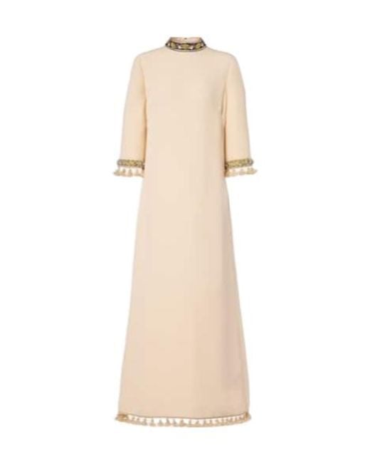 Valentino Natural Cady Couture Embellished Silk Gown