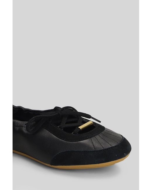 Chloé Black Chloé Kick Lace-Up Ballet Flats