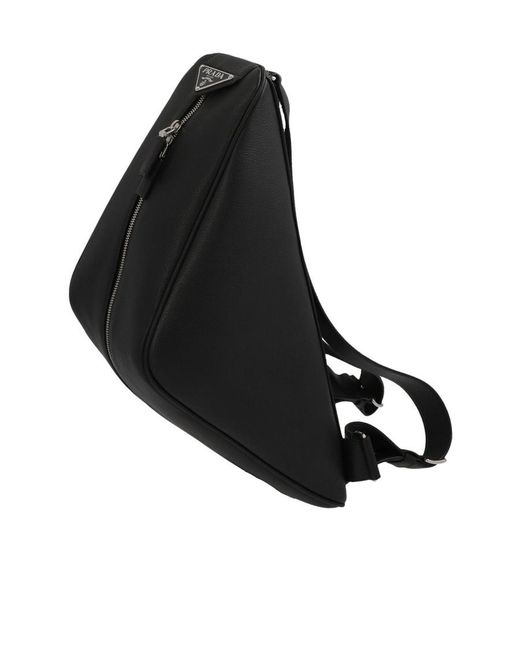 Prada Black Logo Backpack for men