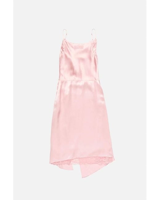 Acne Pink Shiny Satin Slip Dress