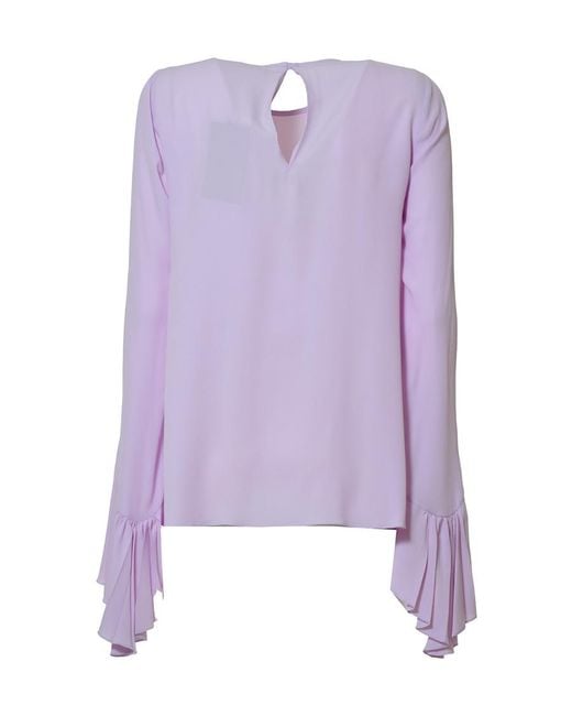 N°21 Purple Logo Long-Sleeved Blouse