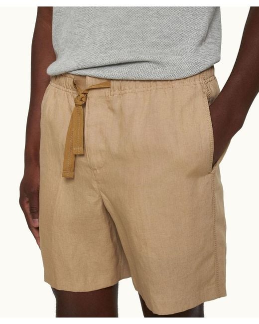 Orlebar Brown Natural Alex Drawstring Linen Shorts for men