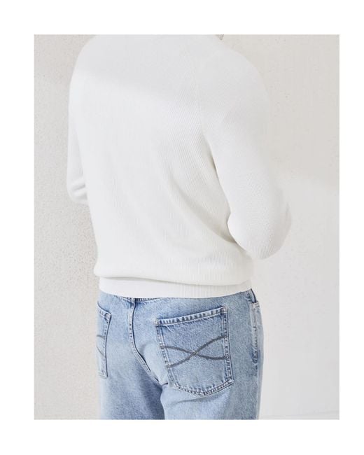 Brunello Cucinelli White Cotton Jumper for men