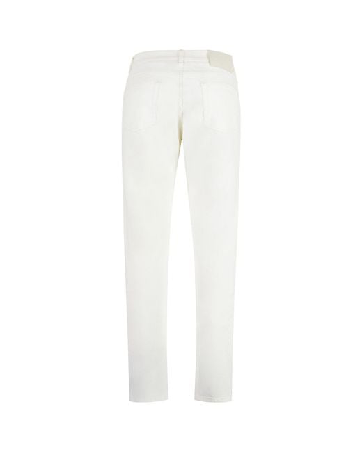 Etro White Logo Patch Straight Leg Jeans for men