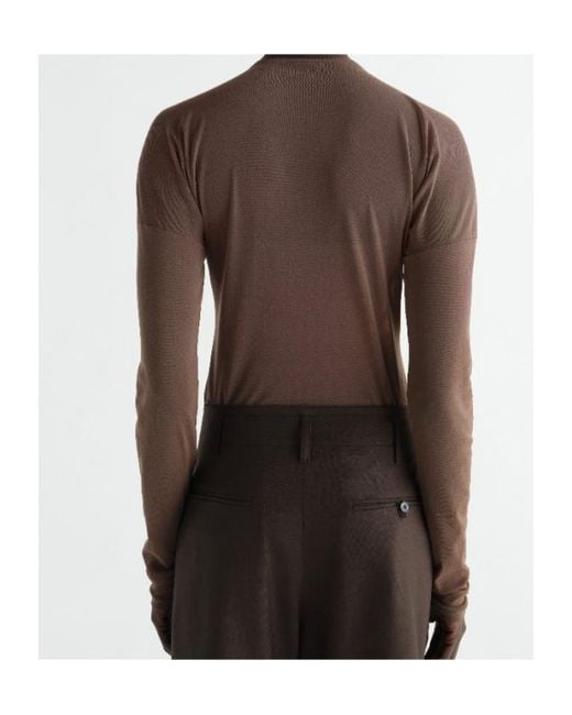 Lemaire Brown Long-Sleeve Ballerina-Style Top