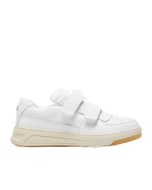 Acne White Velcro Strap Sneakers