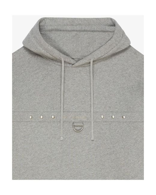 Givenchy Gray D-Ring Drawstring Hoodie for men