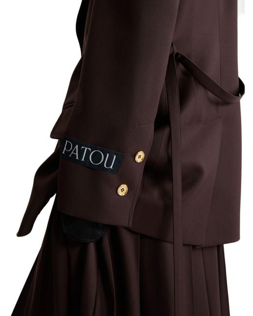 Patou Brown Collared Belted Coat
