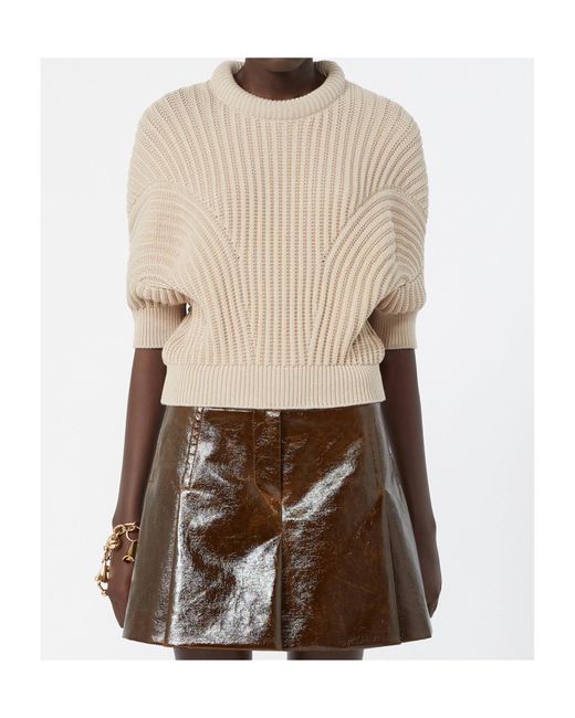 Sportmax Natural Fatti Cropped Knitted Sweater