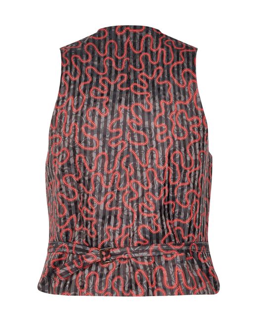 Vivienne Westwood Gray Liberty Striped Single-Breasted Waistcoat